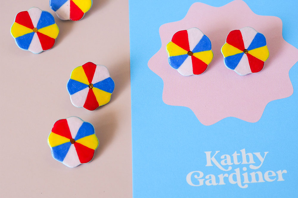Floral Pinwheel Stud Earrings