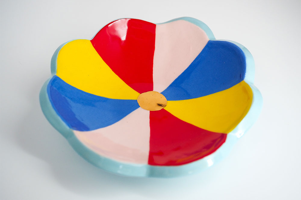Floral Pinwheel Trinket Dish - Large