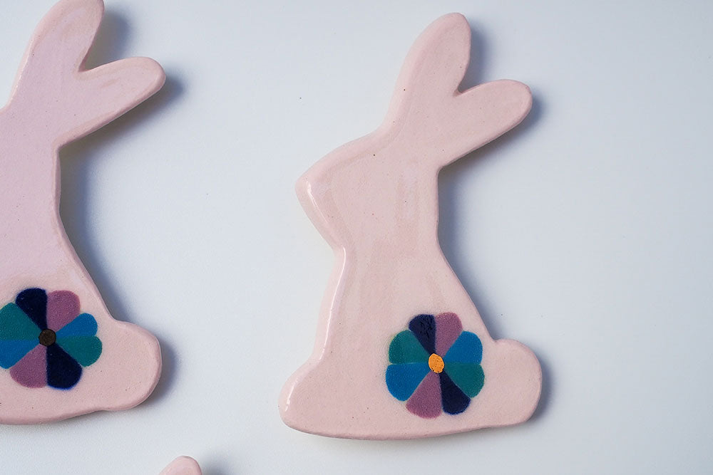 Bunny Brooch - Floral Pinwheel