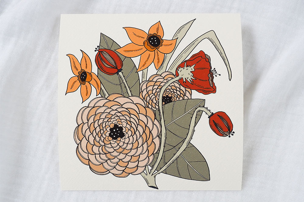 Warm Florals Art Print