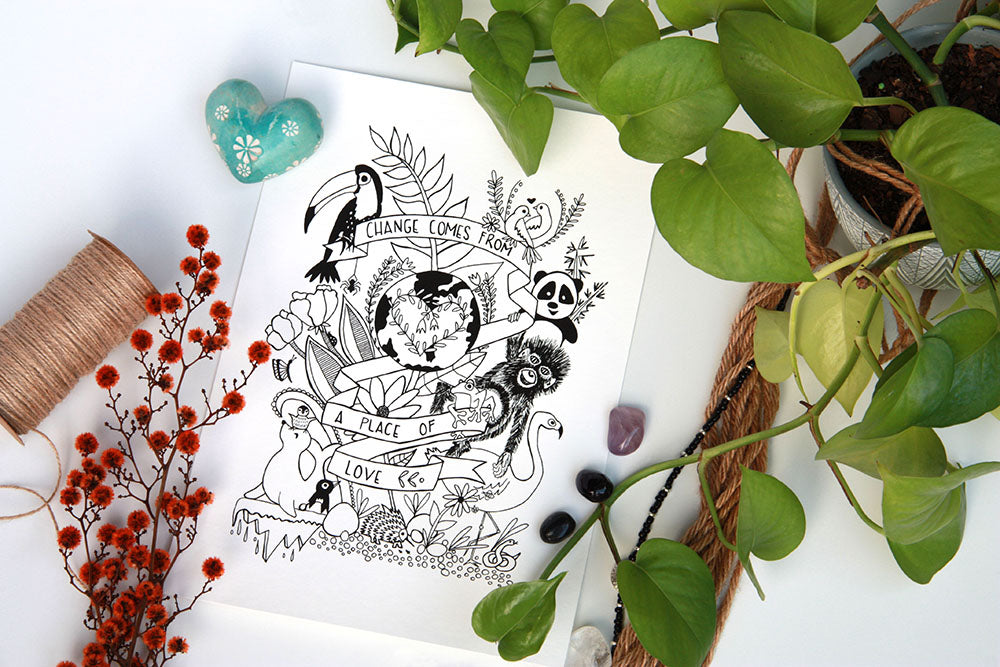 Change Comes from a  Place of Love Art Print - Kathy Gardiner