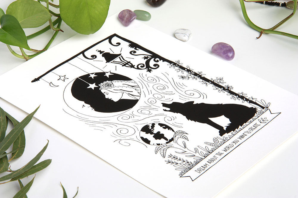 Dream about the World you Want to Create Art Print - Kathy Gardiner