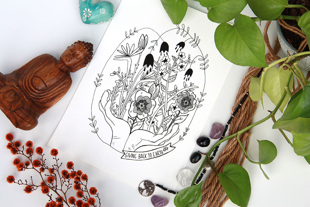 Giving Back to Earth Art Print - Kathy Gardiner