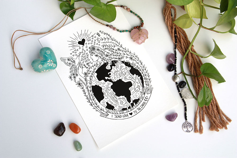 Send Love to Earth Art Print - Kathy Gardiner