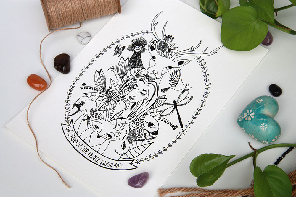 We Stand up for Mother Earth Art Print - Kathy Gardiner