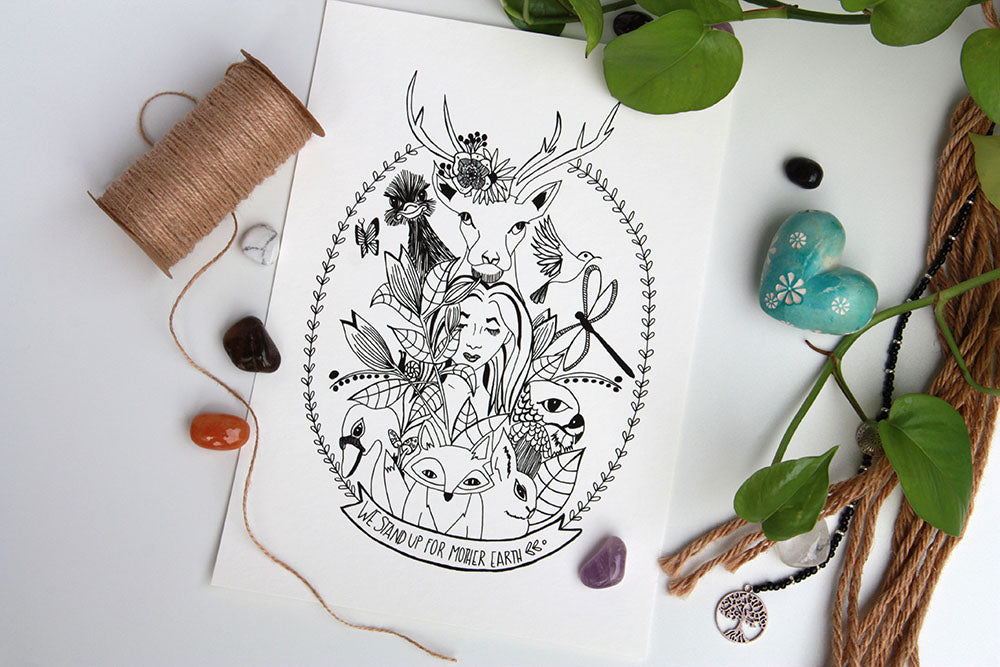 We Stand up for Mother Earth Art Print - Kathy Gardiner