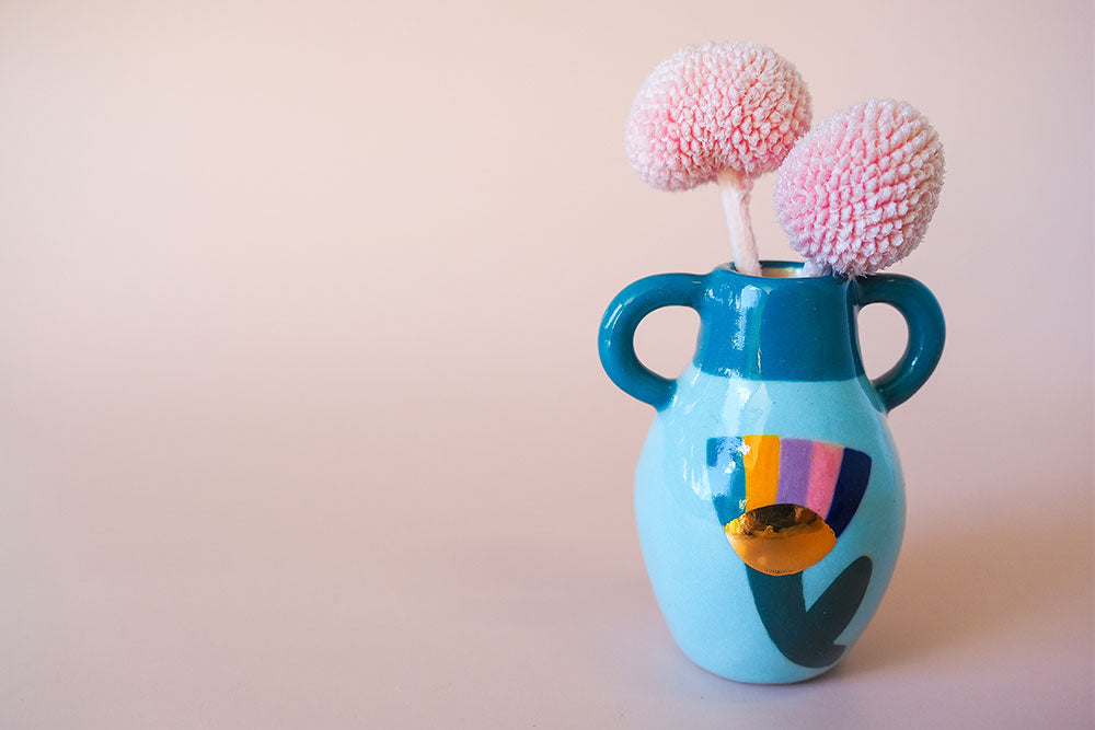 Abstract Floral Mini Bud Vase