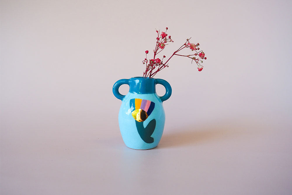 Abstract Floral Mini Bud Vase