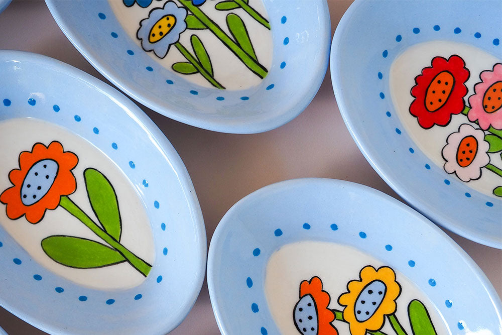 Garden Floral Oval Dish - Small