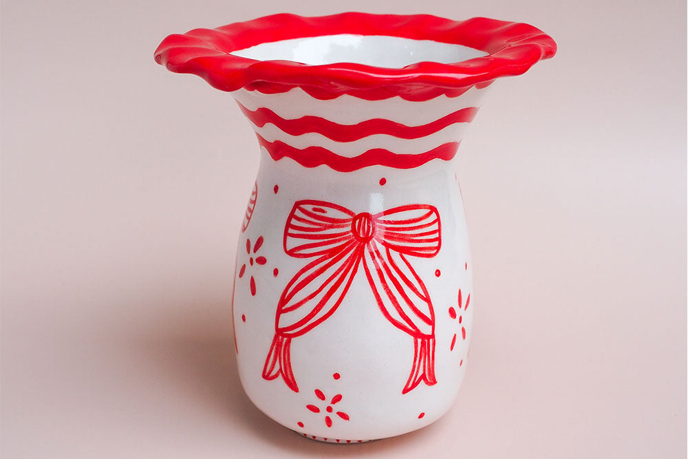 SECONDS SALE - Darling Bows Fluted Vase