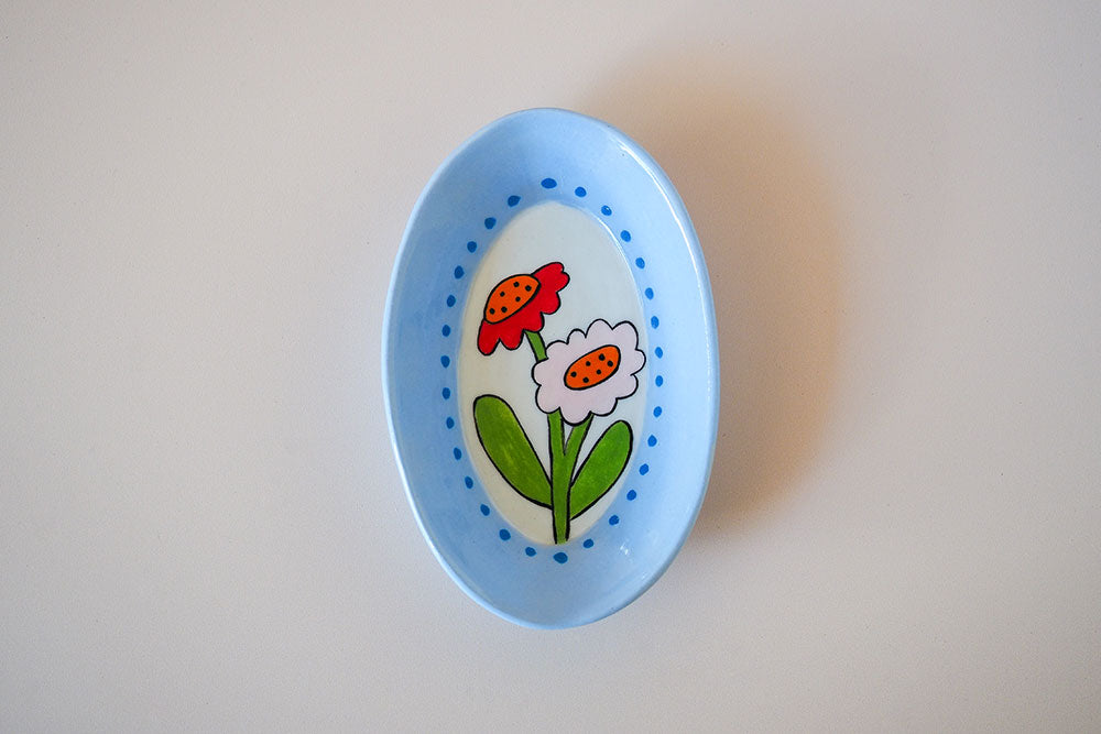 Garden Floral Oval Dish - Small