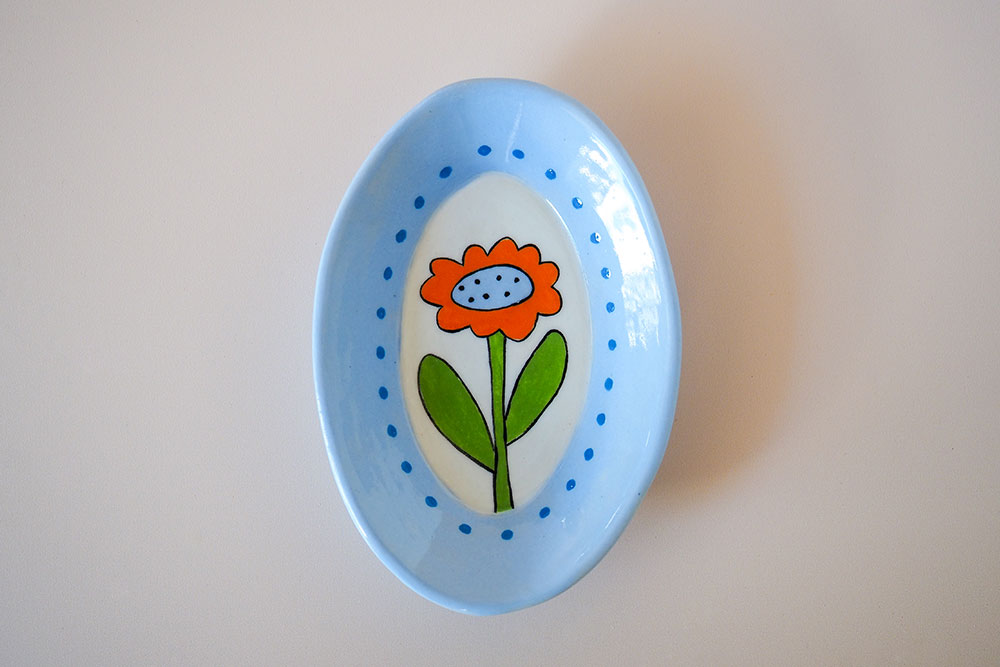 Garden Floral Oval Dish - Small