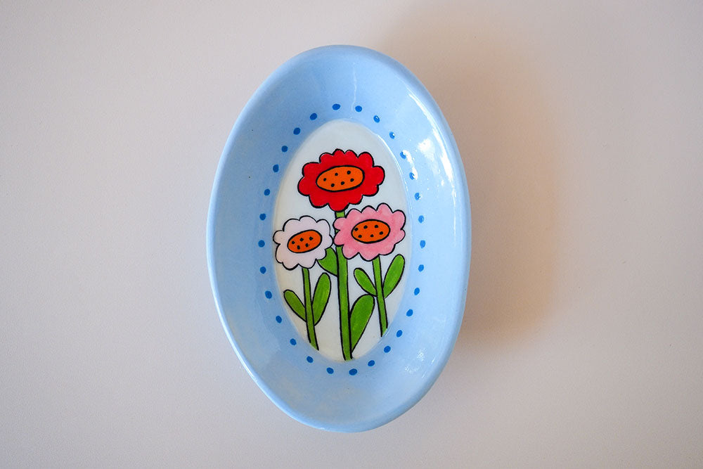 Garden Floral Oval Dish - Small