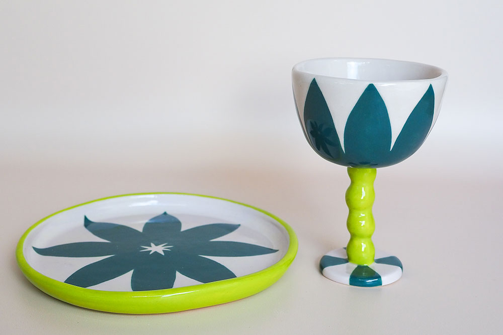 Mad Hatter Ceramic Goblet