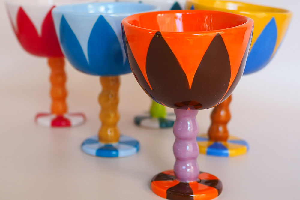 Mad Hatter Ceramic Goblet