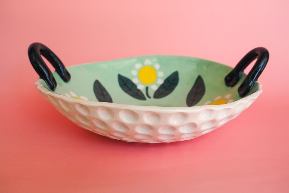 SECONDS SALE - Sunshine Daisy Textured Fruit Bowl