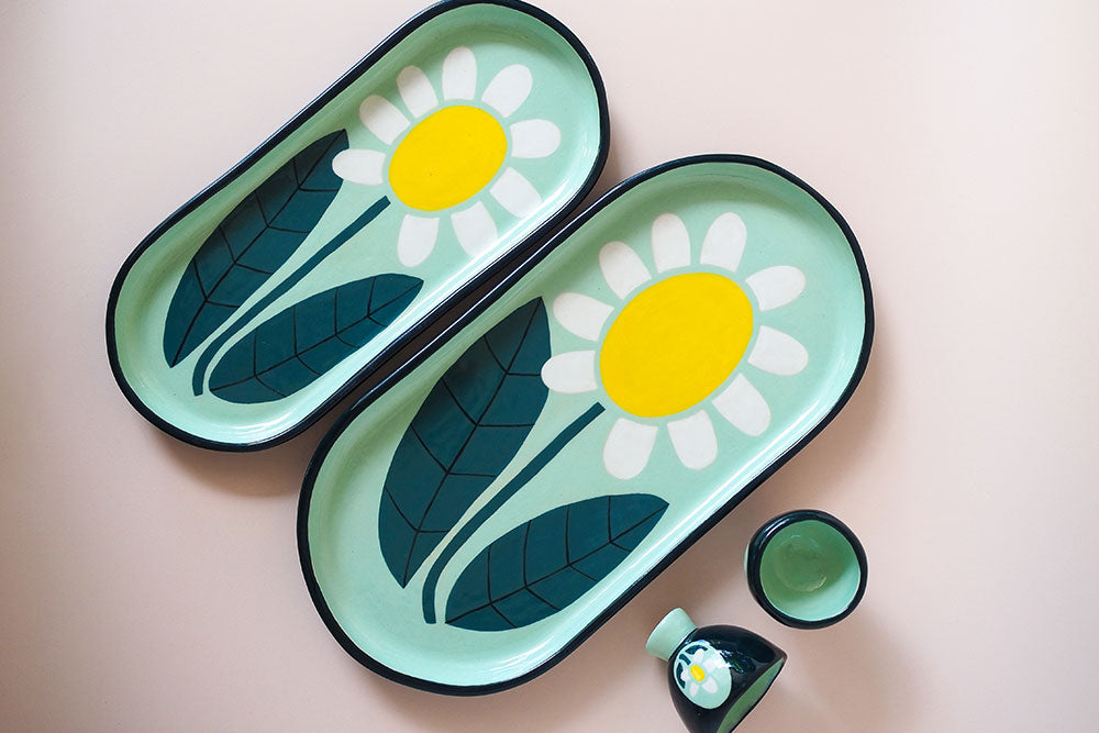 Sunshine Daisy Oblong Platter - Small
