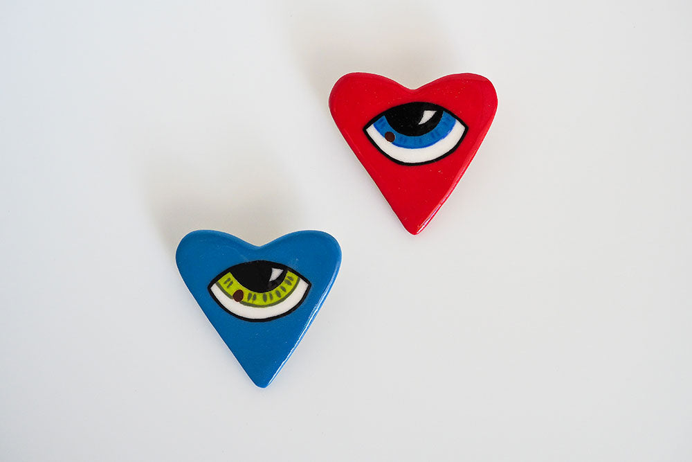 Eye Love - Heart Brooch