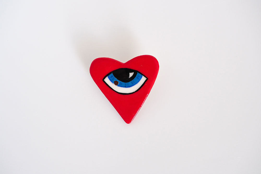 Eye Love - Heart Brooch