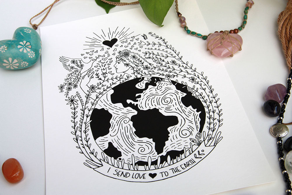 Send Love to Earth Art Print - Kathy Gardiner