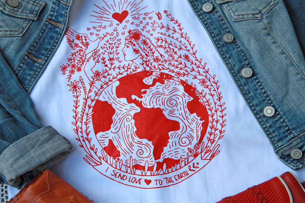 Send Love to Earth T-shirt - Kathy Gardiner